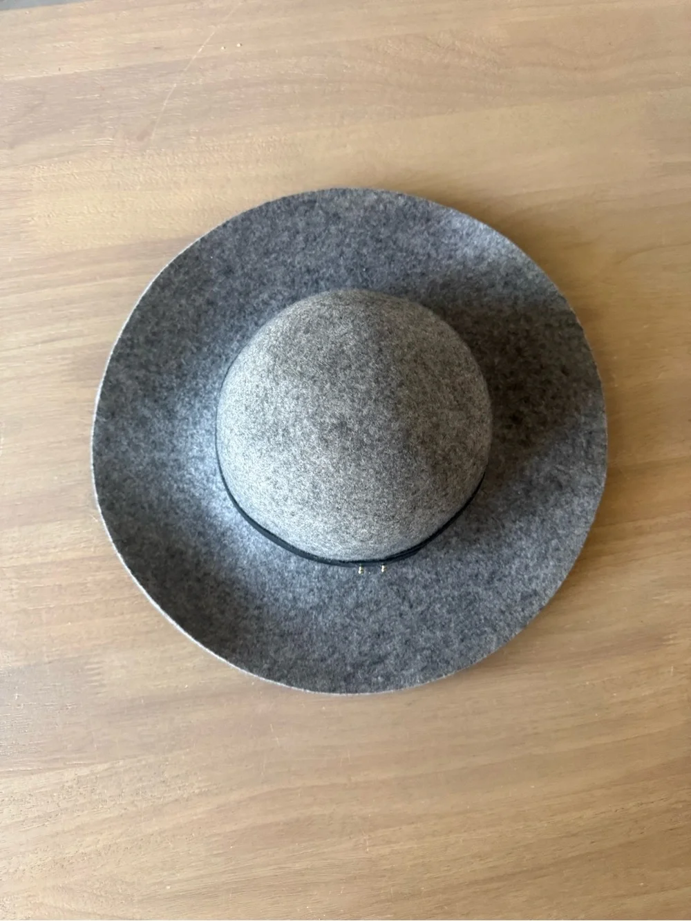 Lucky Brand Gray Wool Felt Wide Brim Hat with Black Band